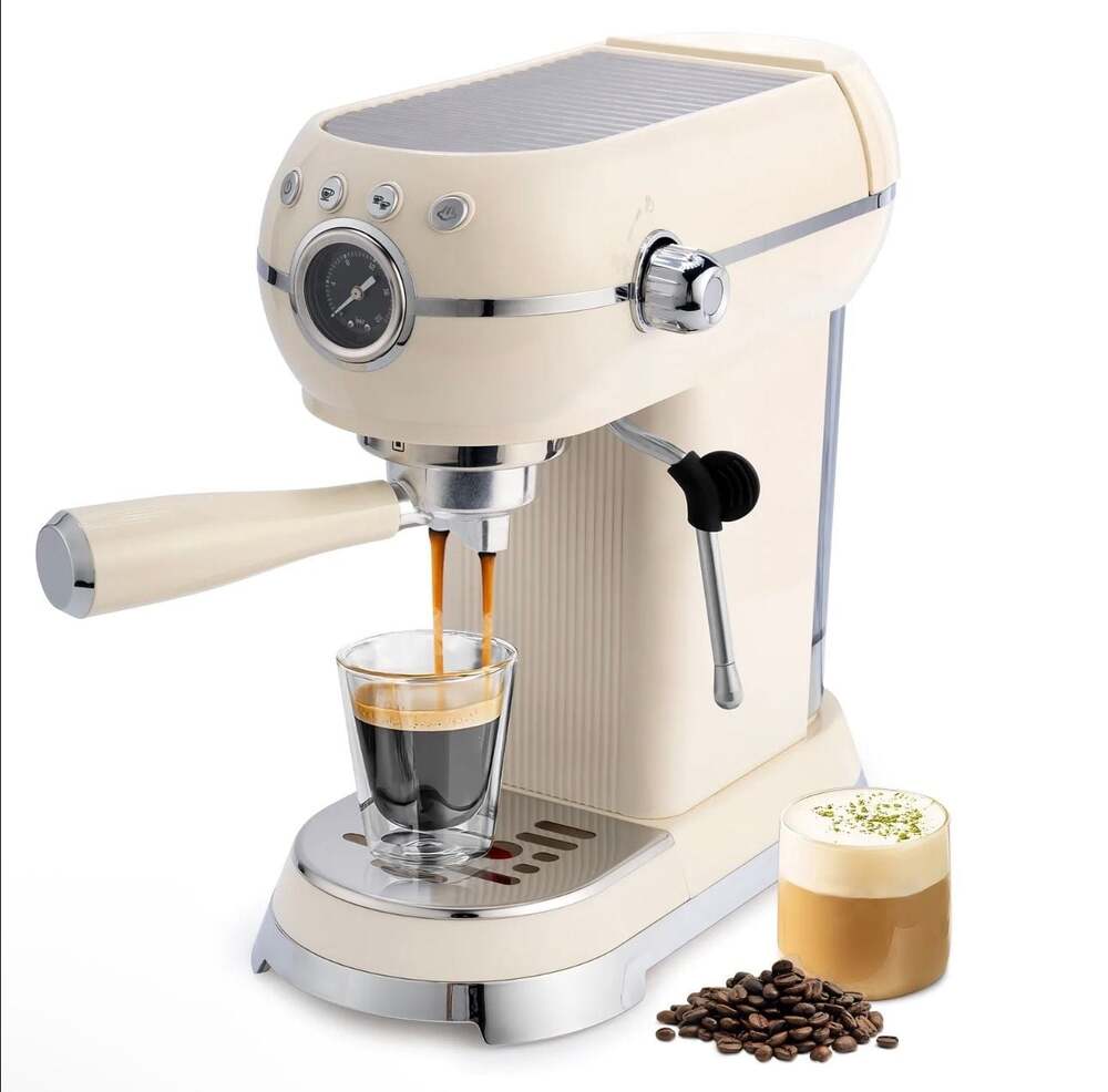 SUSTEAS Retro Style 20 Bar Espresso Machine with Milk Frothing Wand